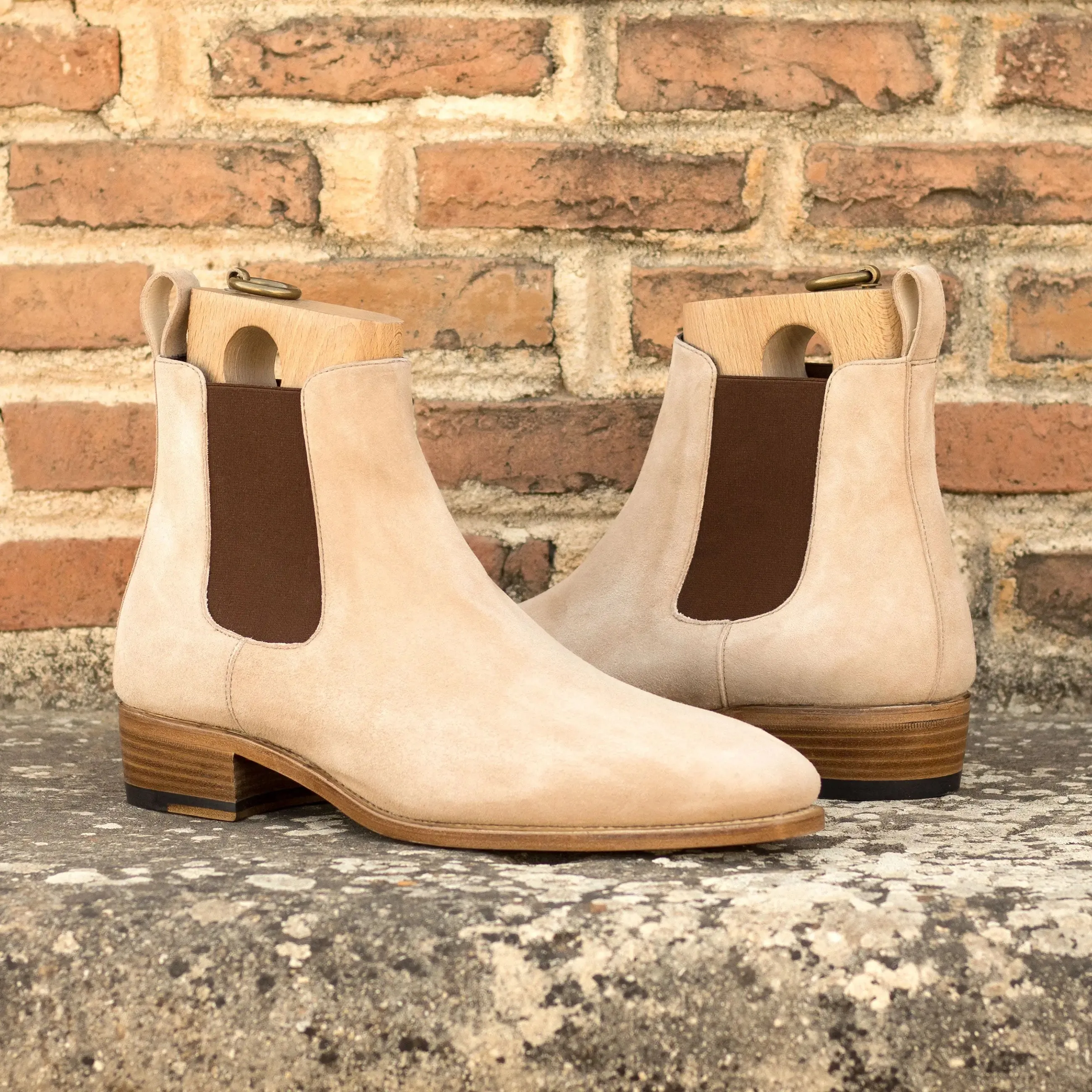 DapperFam Monza in Taupe Men's Italian Suede Chelsea Boot