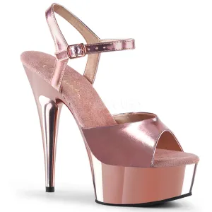 DELIGHT-609  Rose Gold Metallic Pu/Rose Gold Chrome