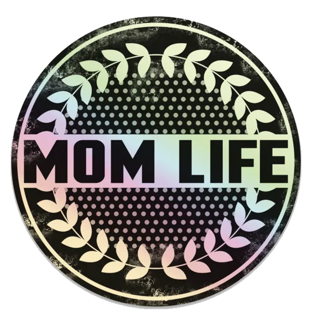 Distressed Mom Life © Holographic Printed Decal