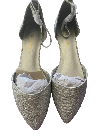 Dream Pairs White Sparkle Ankle Strap Flats