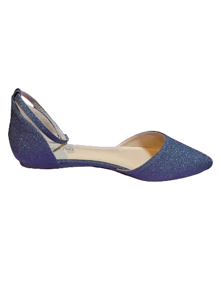 Dream Pairs White Sparkle Ankle Strap Flats