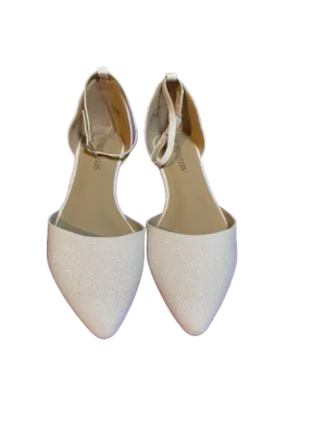 Dream Pairs White Sparkle Ankle Strap Flats