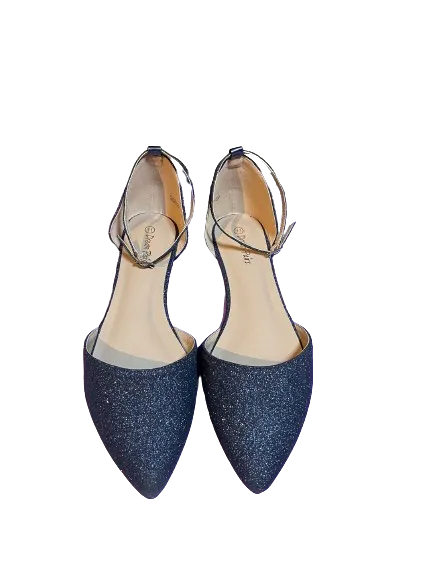 Dream Pairs White Sparkle Ankle Strap Flats