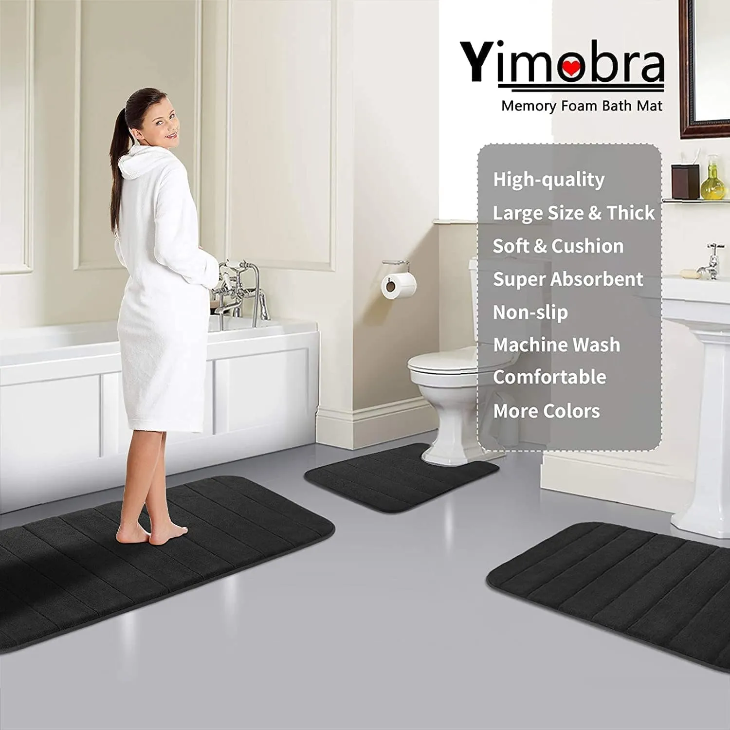 Drimat Memory Foam Bath Mat Black