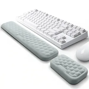 Ergonomic Memory Foam Wrist Rest Mouse Pad - Office Typing Support Desk Mat