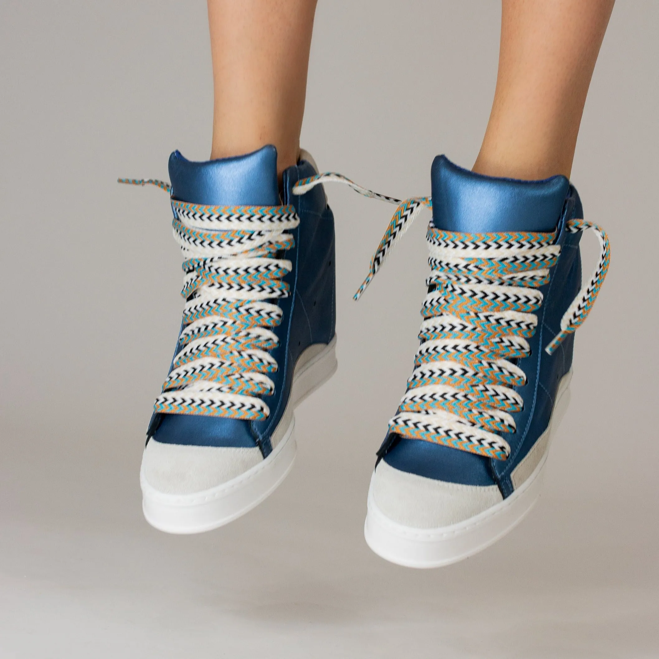 Fearless 2.0 Metallic Blue  Wedge Sneaker