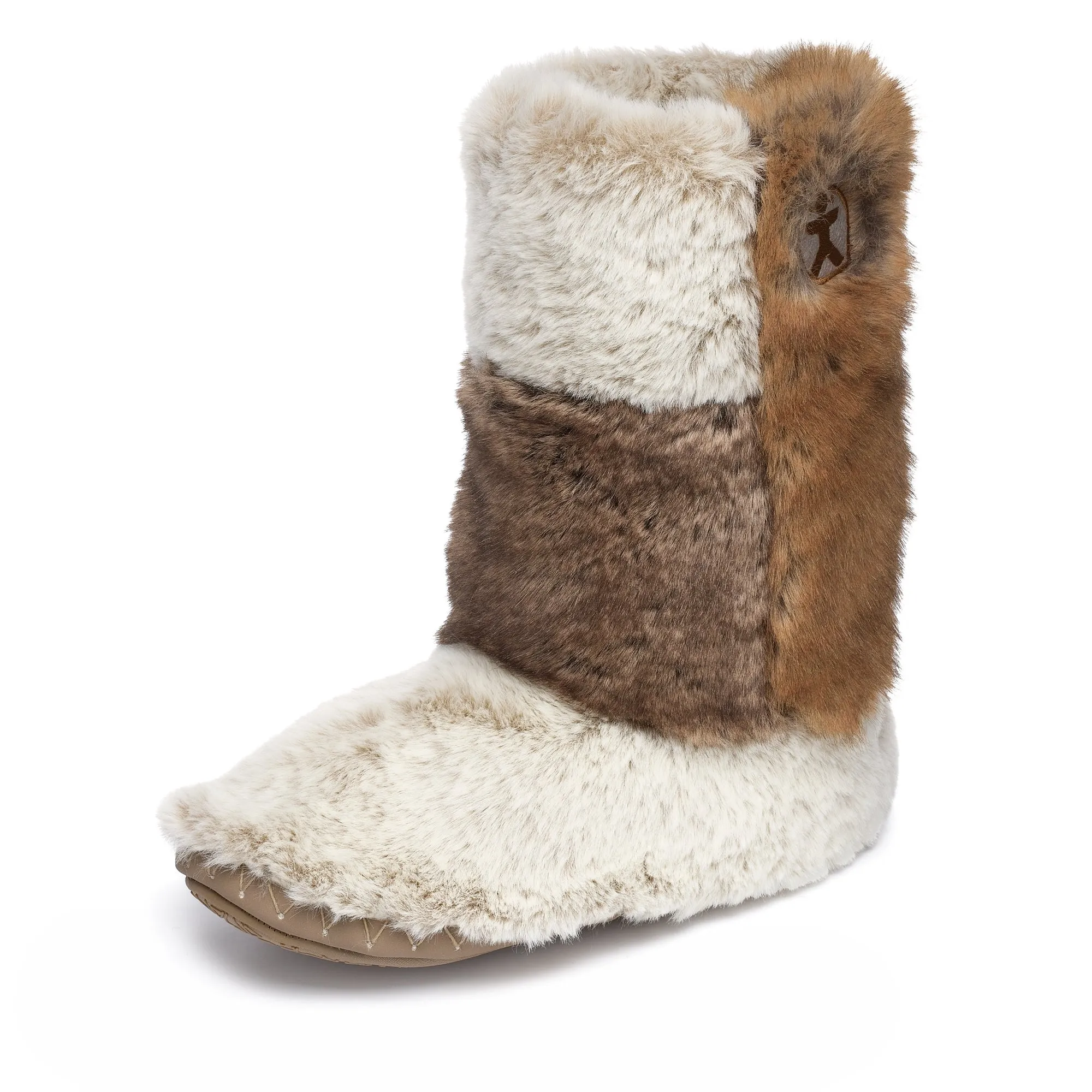 Florence - Mid Luxury Faux Fur Boot - Patchwork Ferret