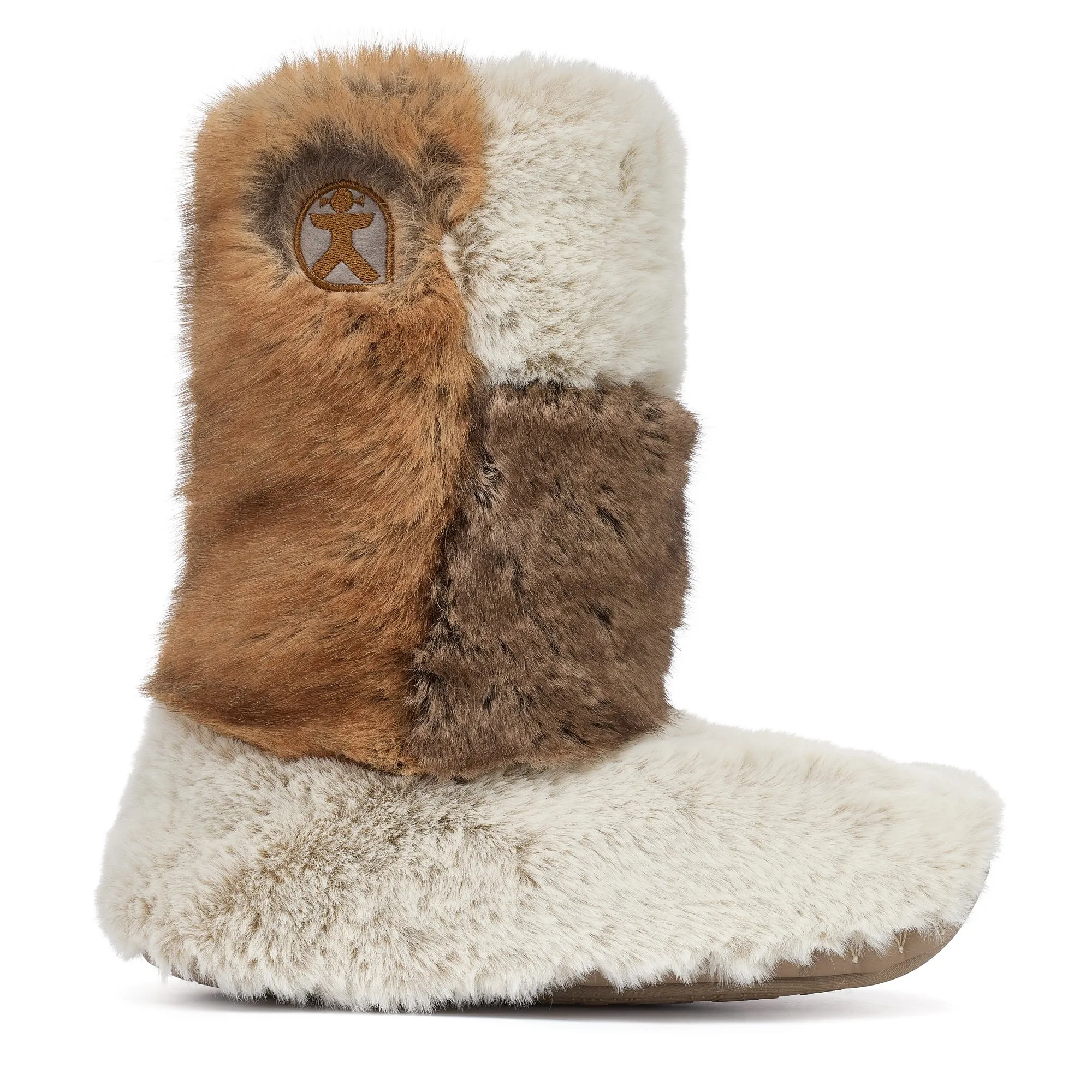 Florence - Mid Luxury Faux Fur Boot - Patchwork Ferret
