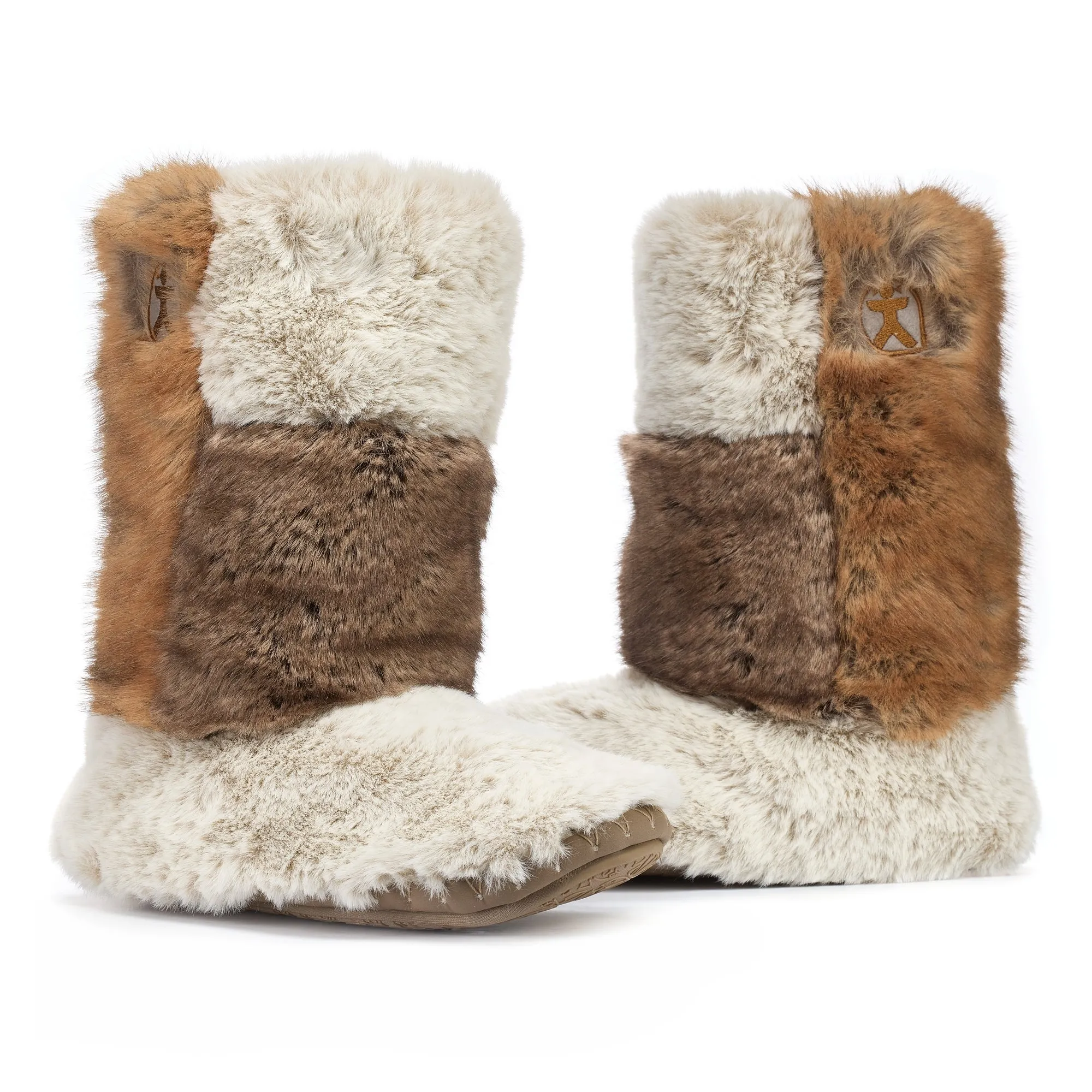 Florence - Mid Luxury Faux Fur Boot - Patchwork Ferret