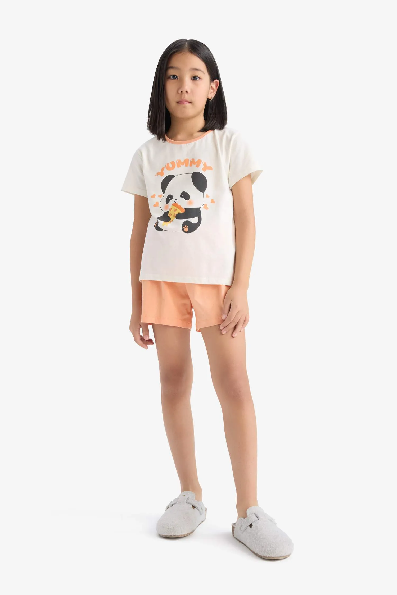 Girl Children Pajama Set Short Sleeve Pajama Mounted Flexible Certain Shorts Pajamas Under