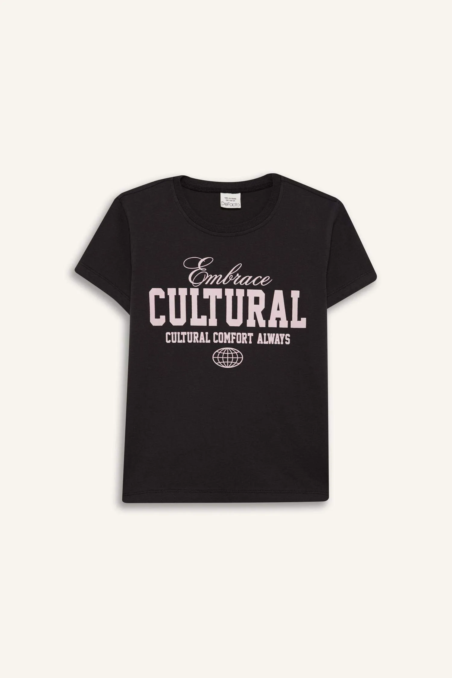 Girl Regular Fit Crew Neck Animal Patterned T-Shirt
