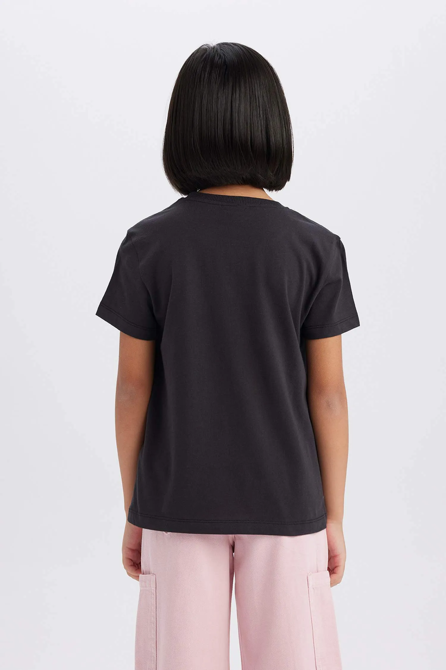 Girl Regular Fit Crew Neck Animal Patterned T-Shirt