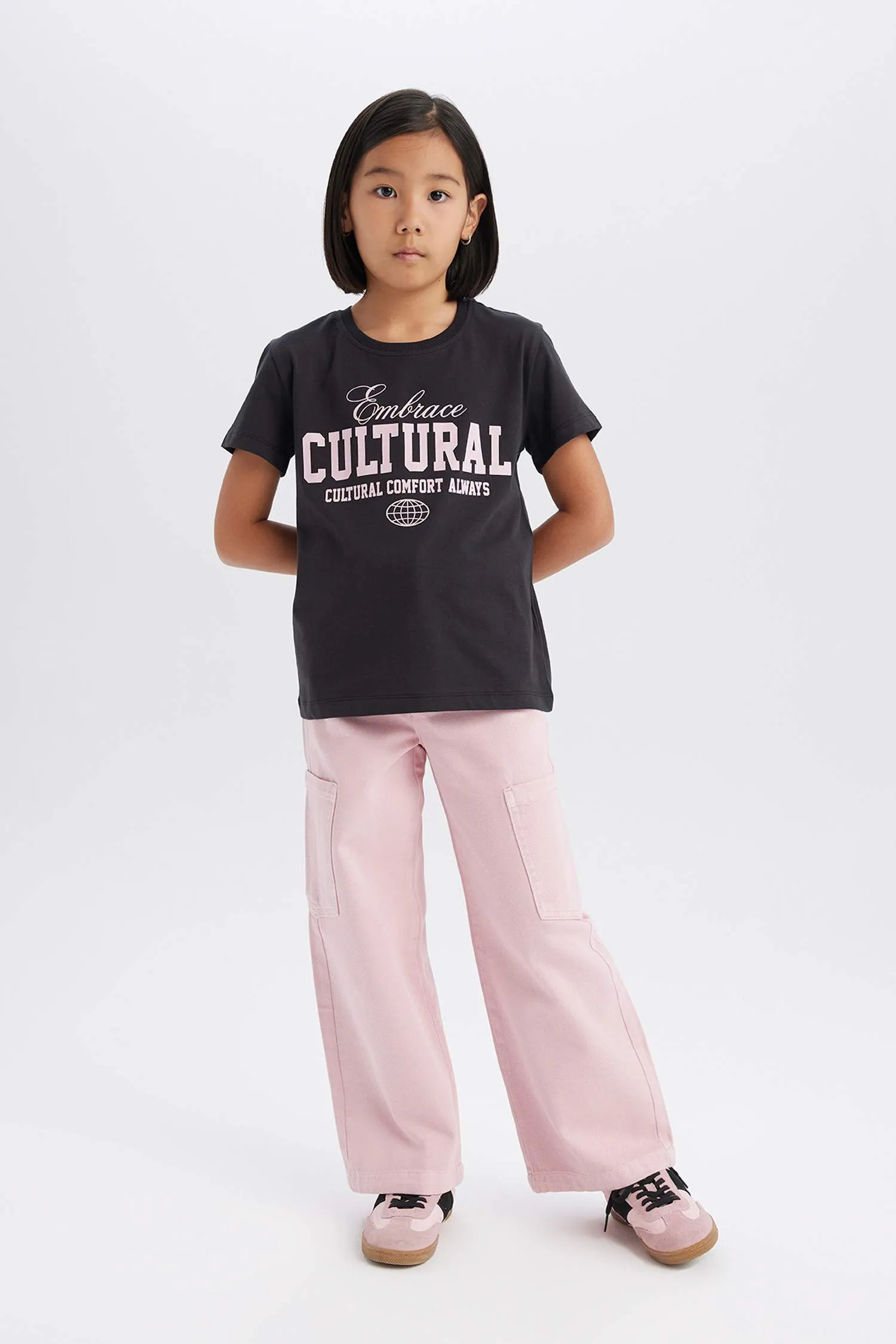 Girl Regular Fit Crew Neck Animal Patterned T-Shirt