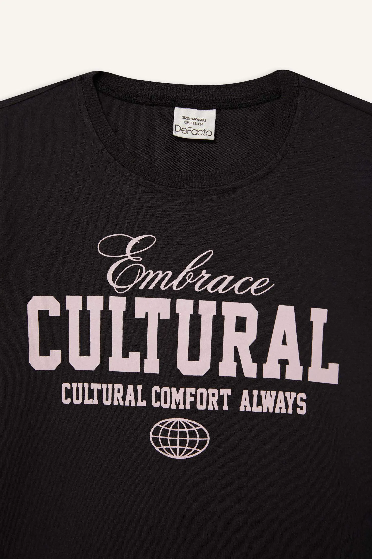 Girl Regular Fit Crew Neck Animal Patterned T-Shirt