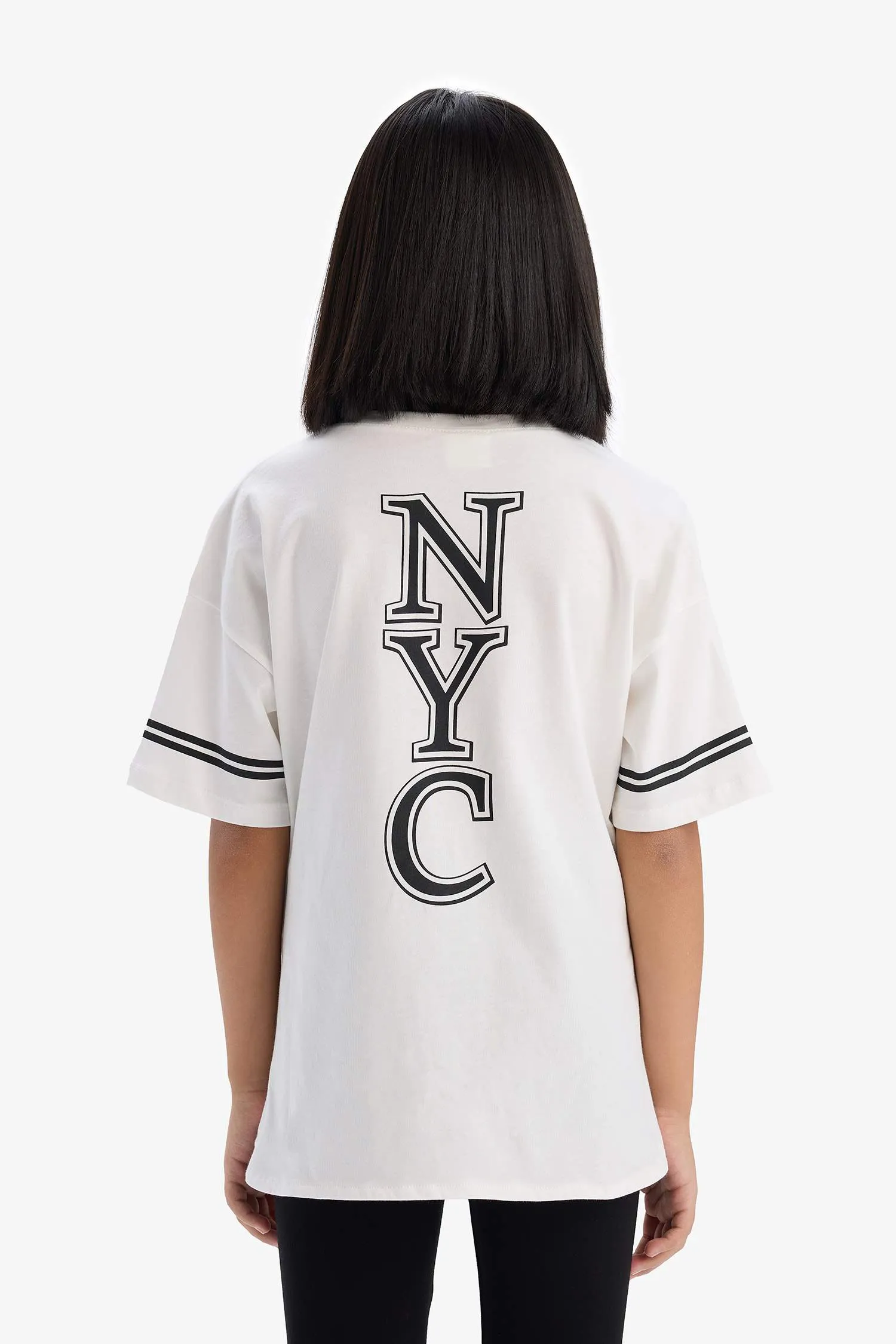 Girl Short Sleeve Printed T-Shirt Leggings 2 Piece Set