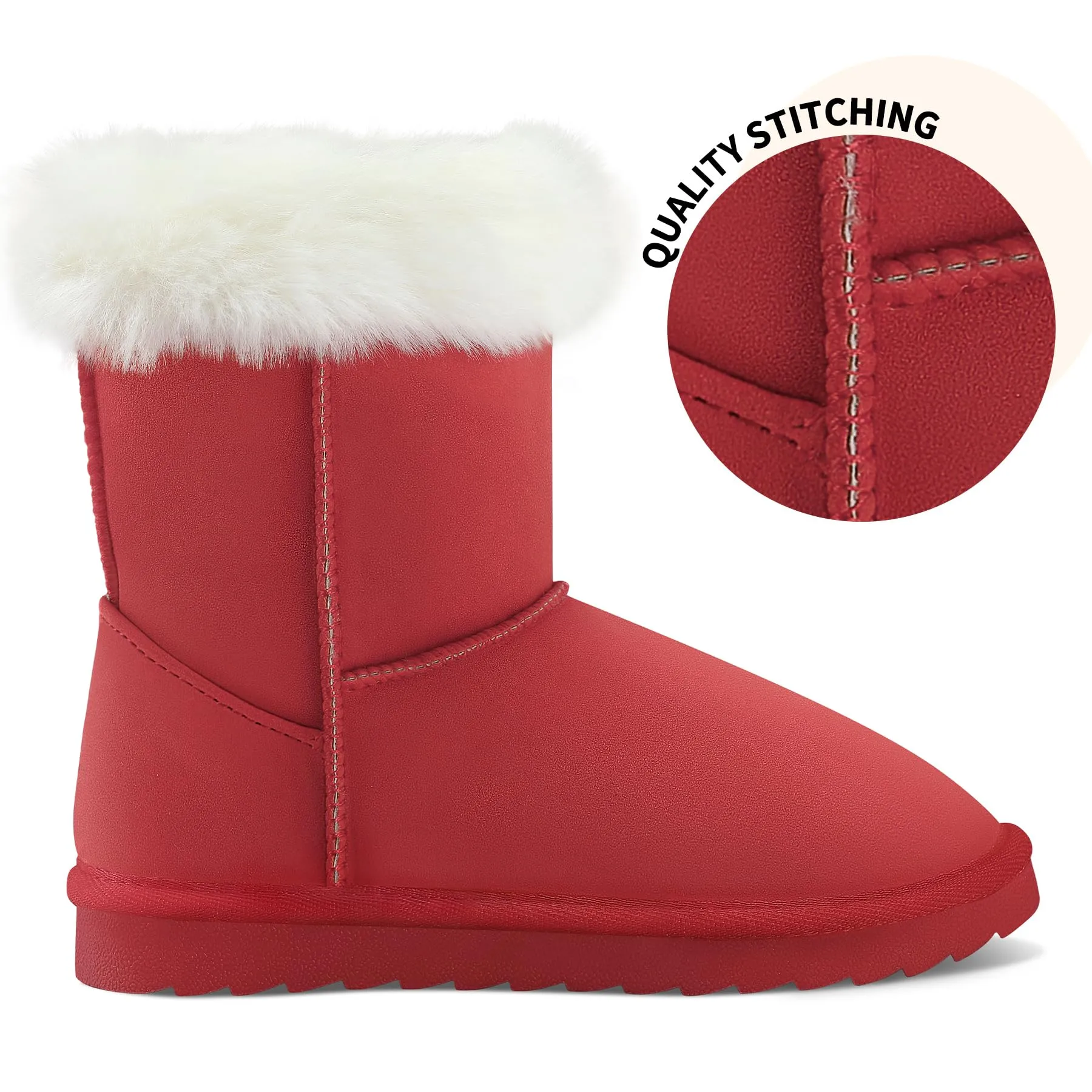 Girls Bow Tie Warm Fur Lined Snow Boots