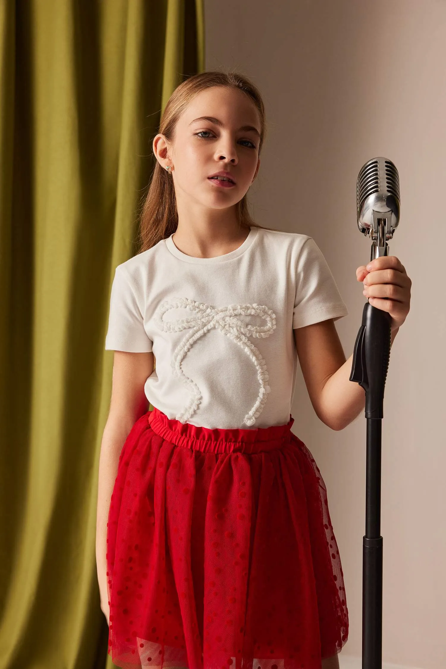 Girls Girl 23 April Children's Day Slim Fit Fit Fit Dirt Bike Collar Printed Short Sleeve T-shirt