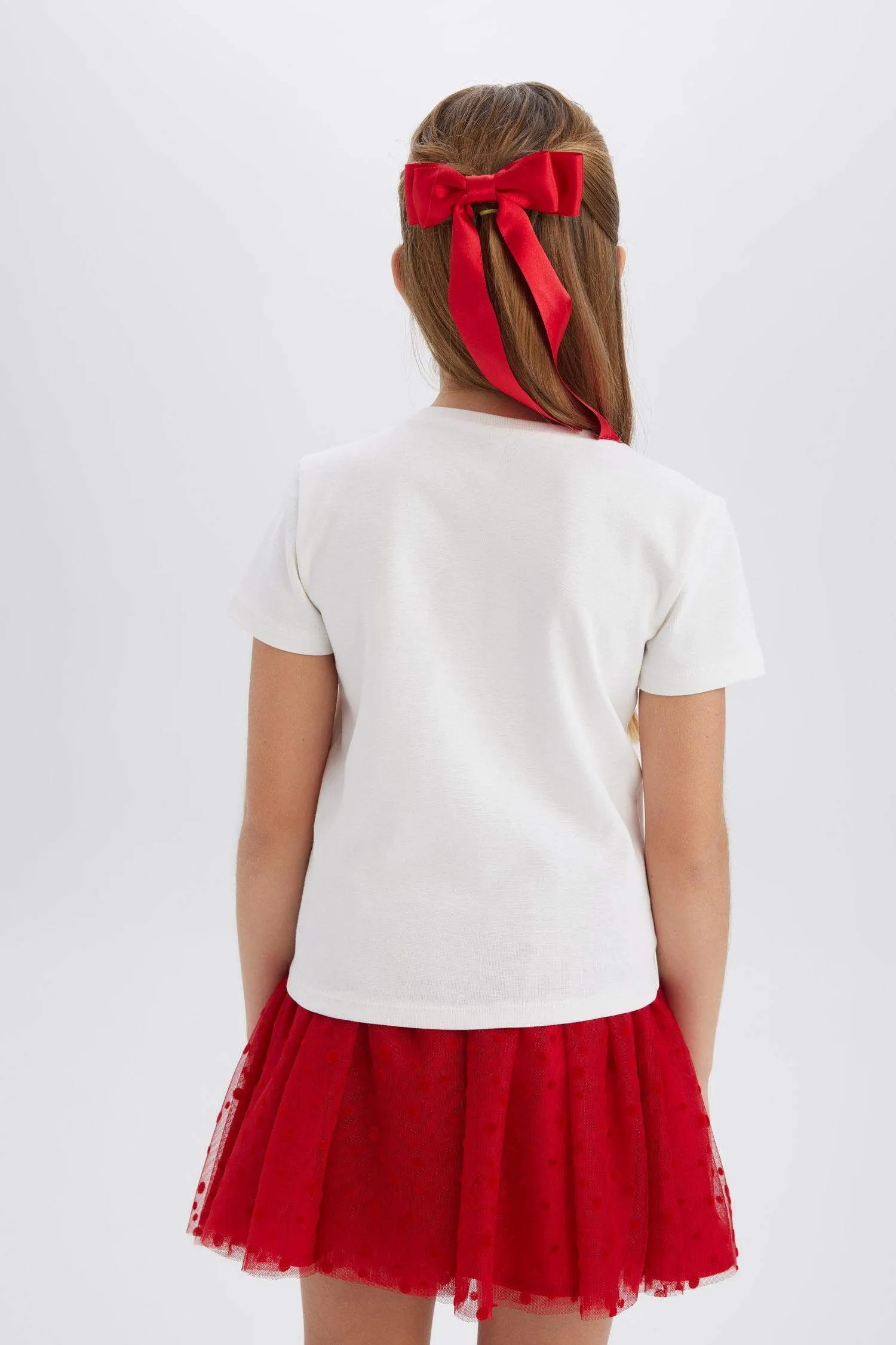 Girls Girl 23 April Children's Day Slim Fit Fit Fit Dirt Bike Collar Printed Short Sleeve T-shirt