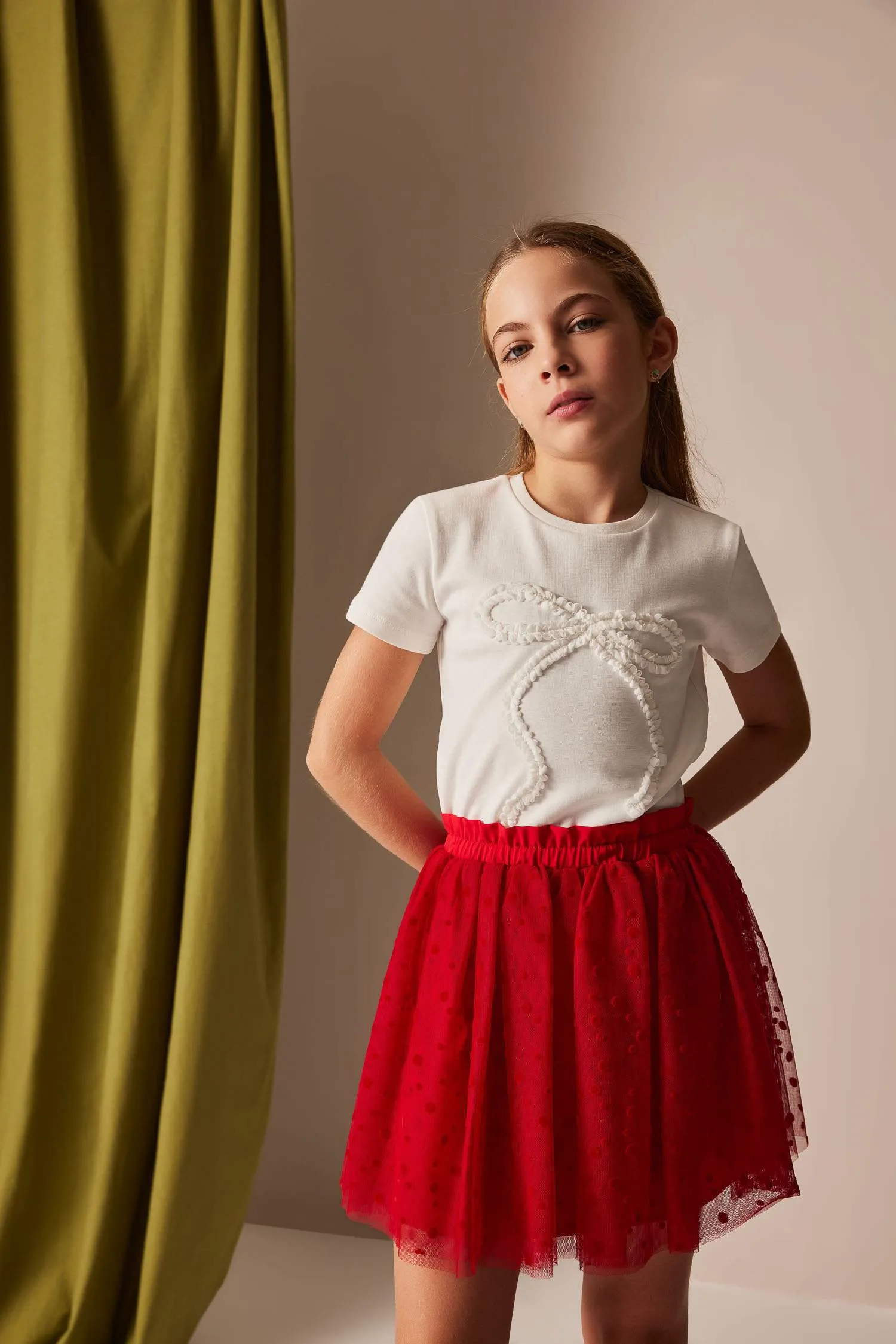 Girls Girl 23 April Children's Day Slim Fit Fit Fit Dirt Bike Collar Printed Short Sleeve T-shirt