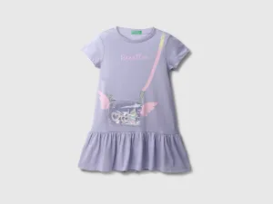 Girls Printed Round Neck Dress