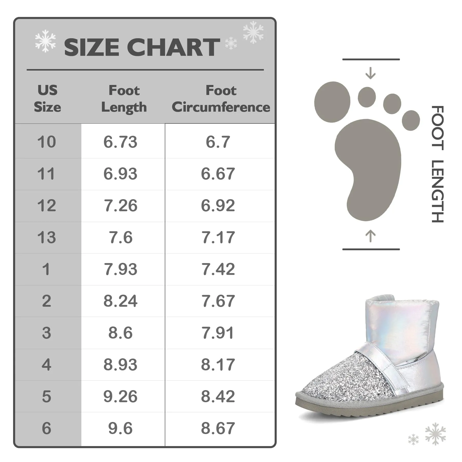 Glitter Warm Fur Lined Snow Boots