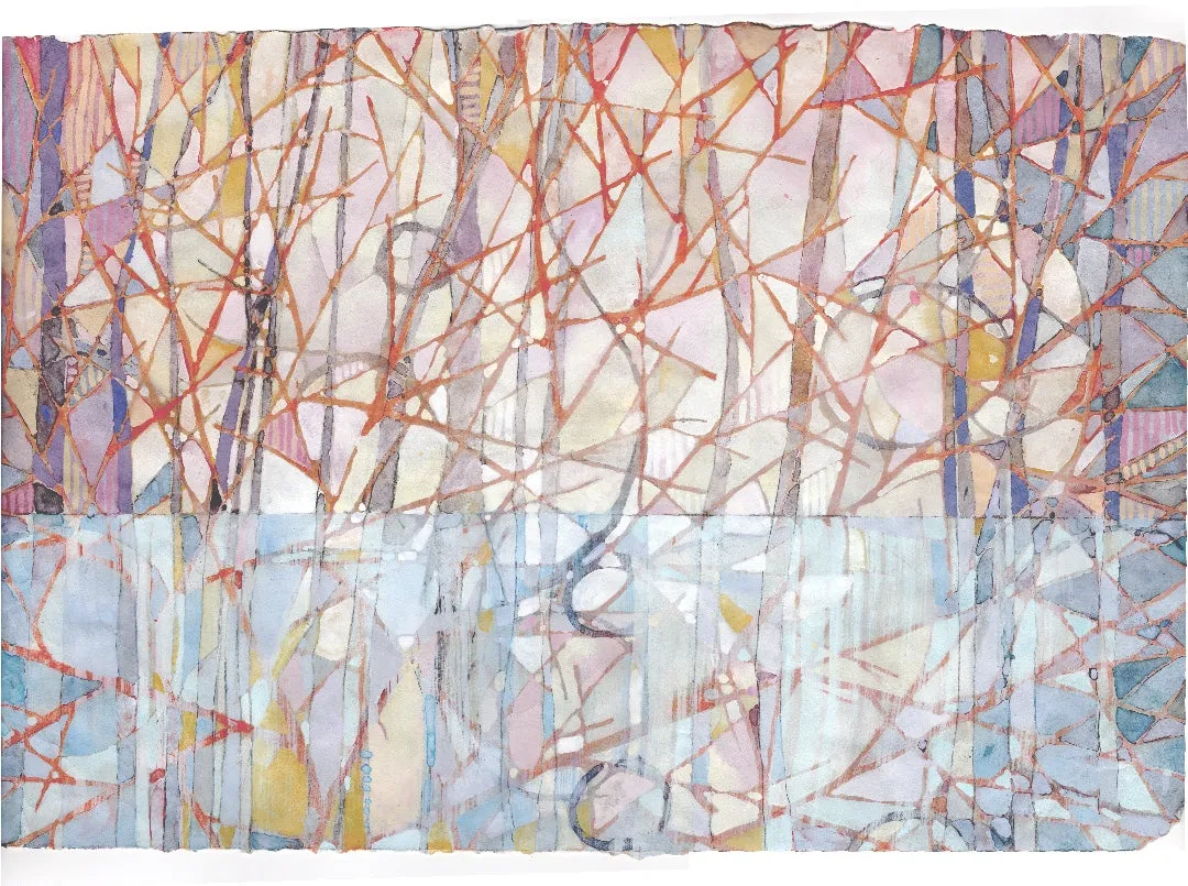 Grace  - Original Watercolor/Guache Painting = Abstract Landscape