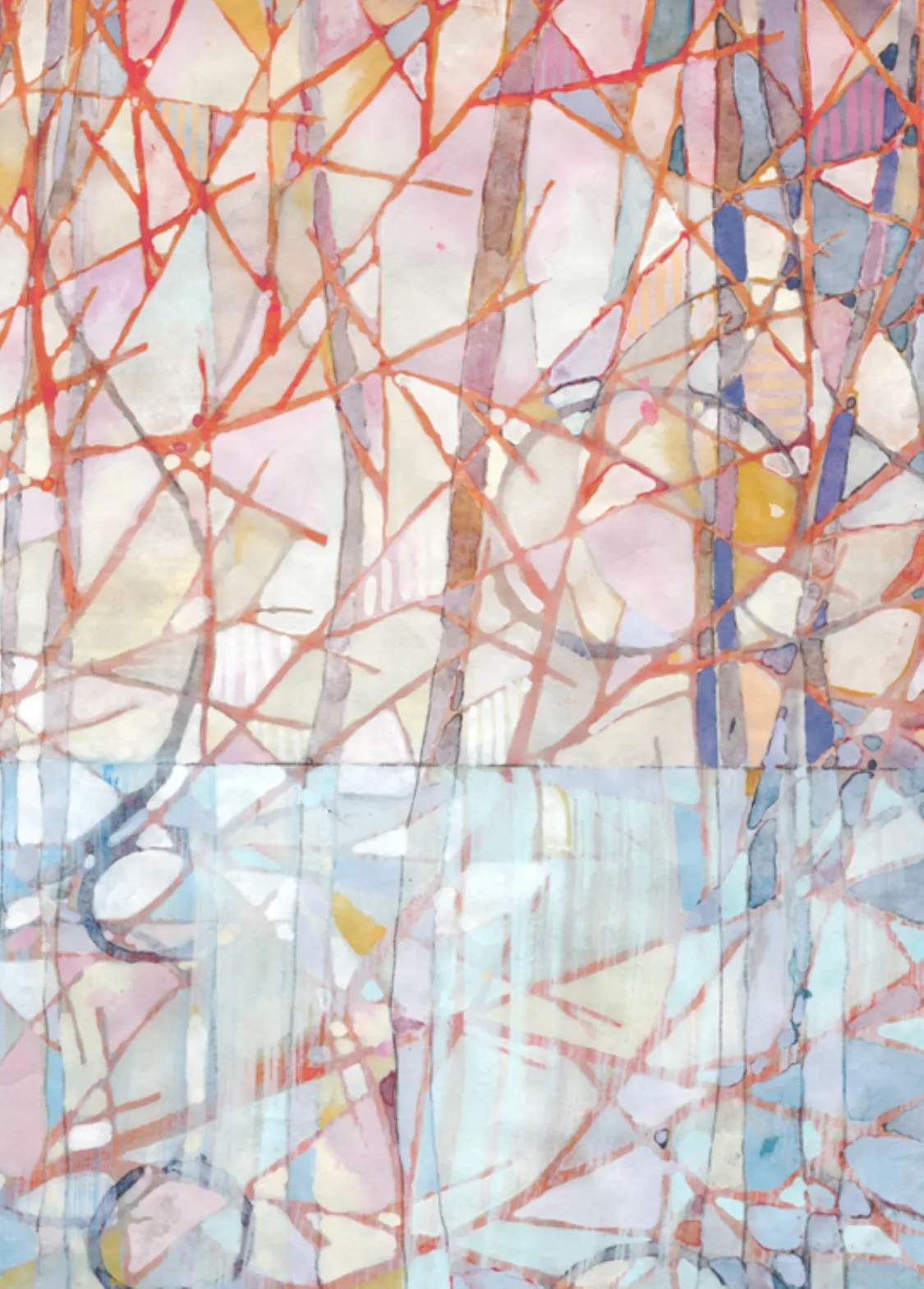 Grace  - Original Watercolor/Guache Painting = Abstract Landscape