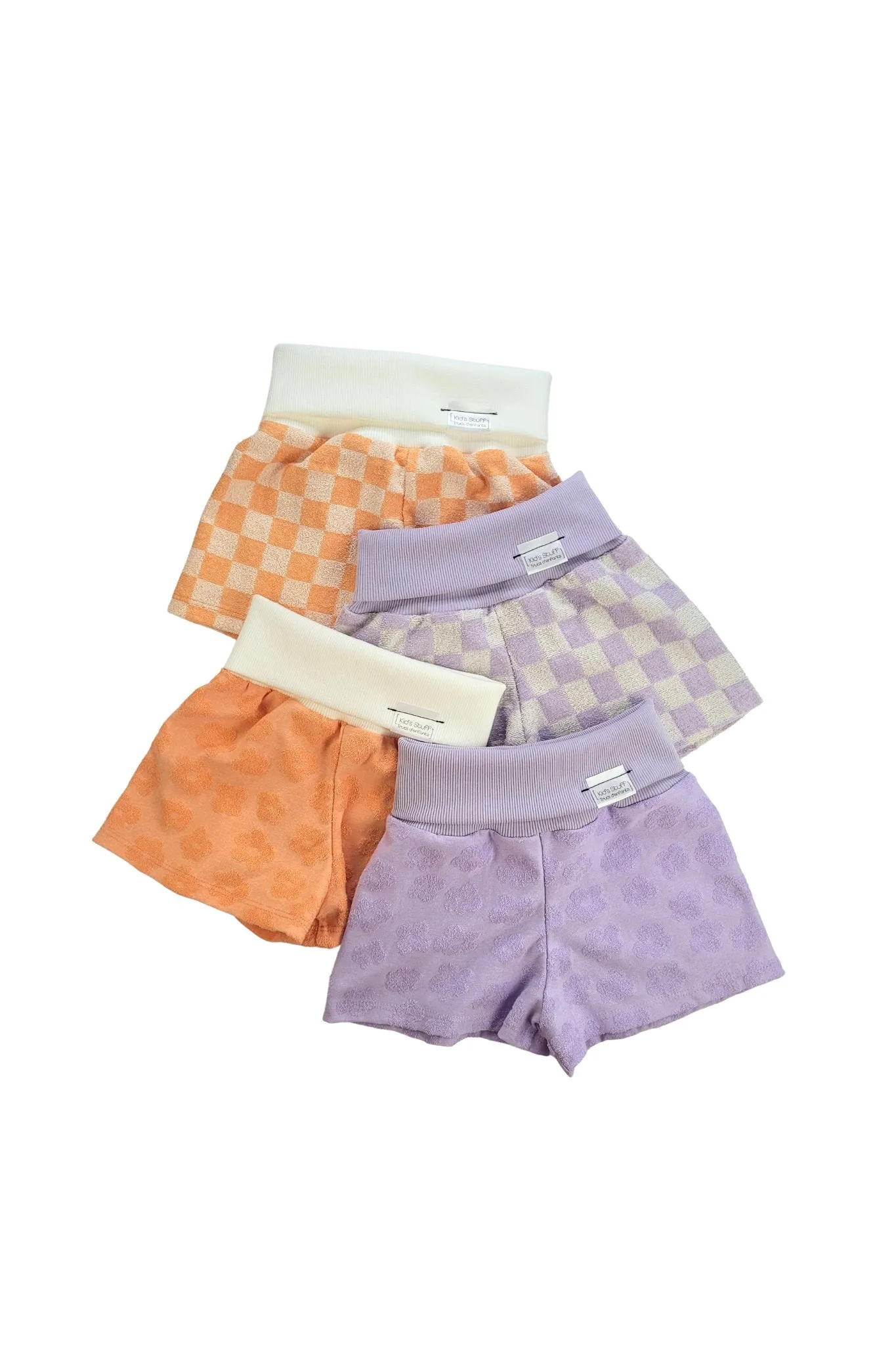 Grow With Me Wide Shorts | Lavender Macaron Checkered