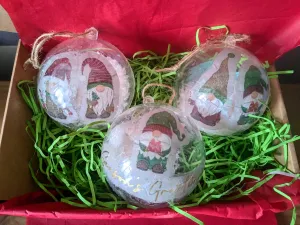 Handmade christmas tree snow globe gonks