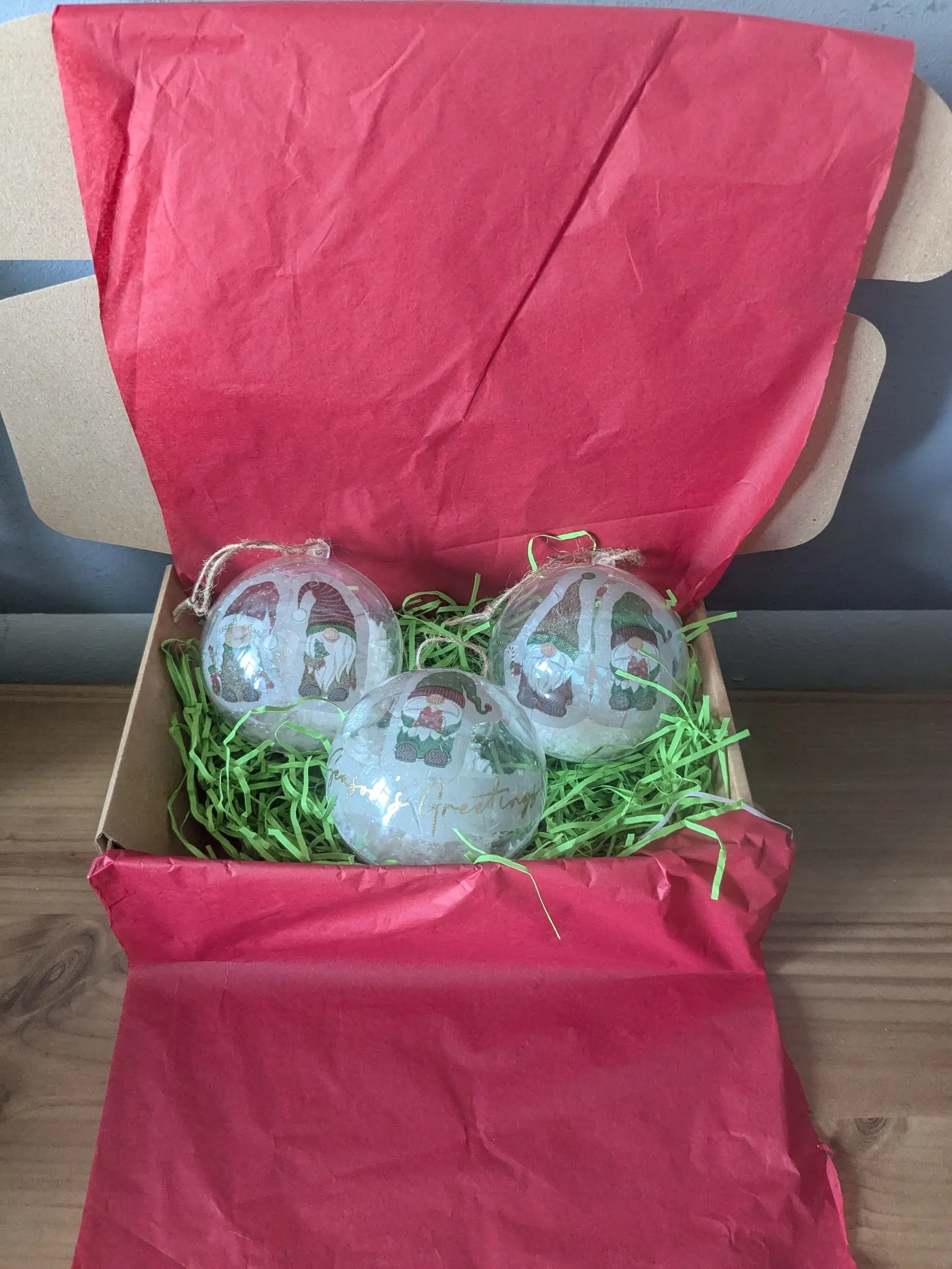 Handmade christmas tree snow globe gonks