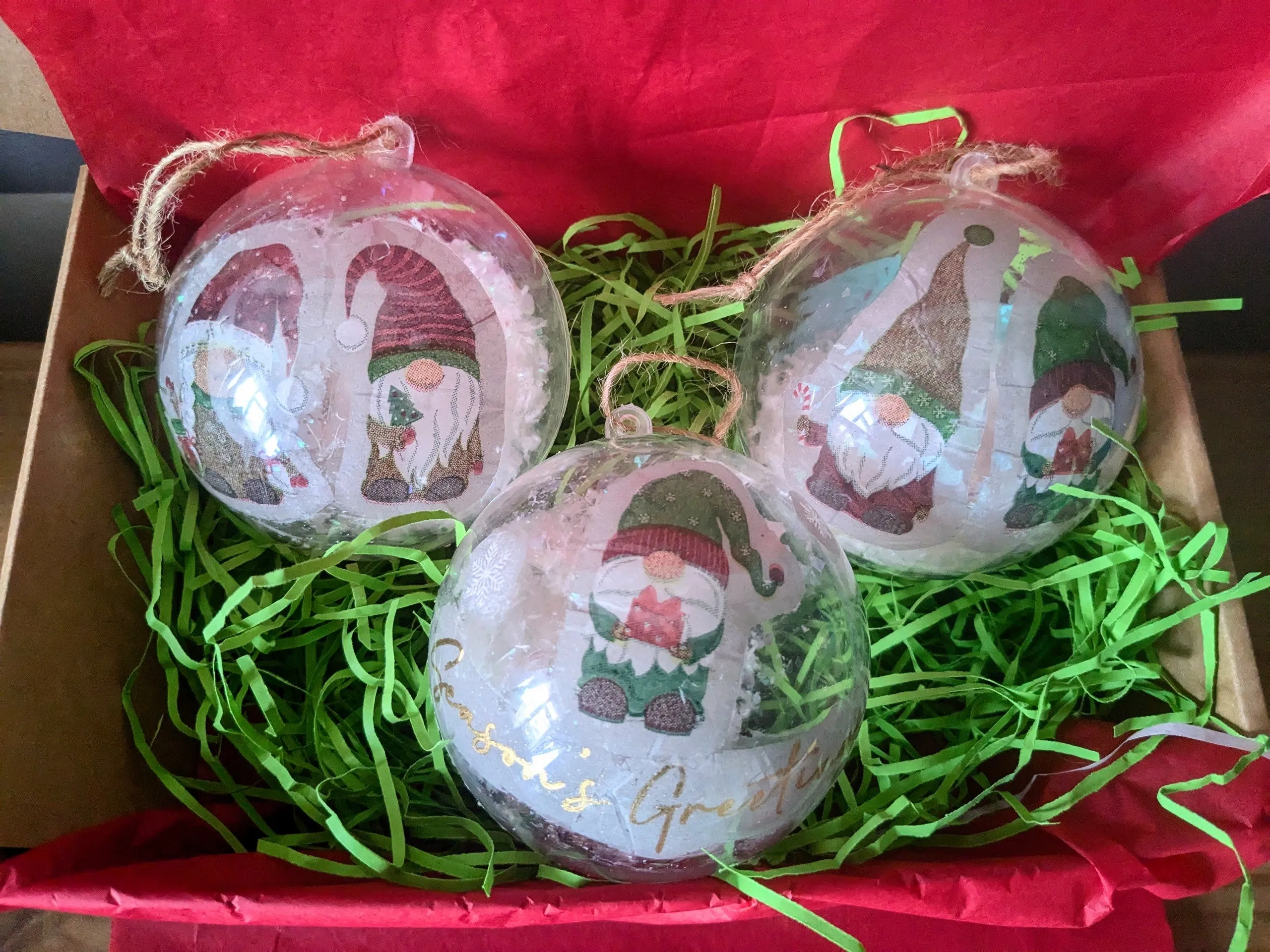 Handmade christmas tree snow globe gonks