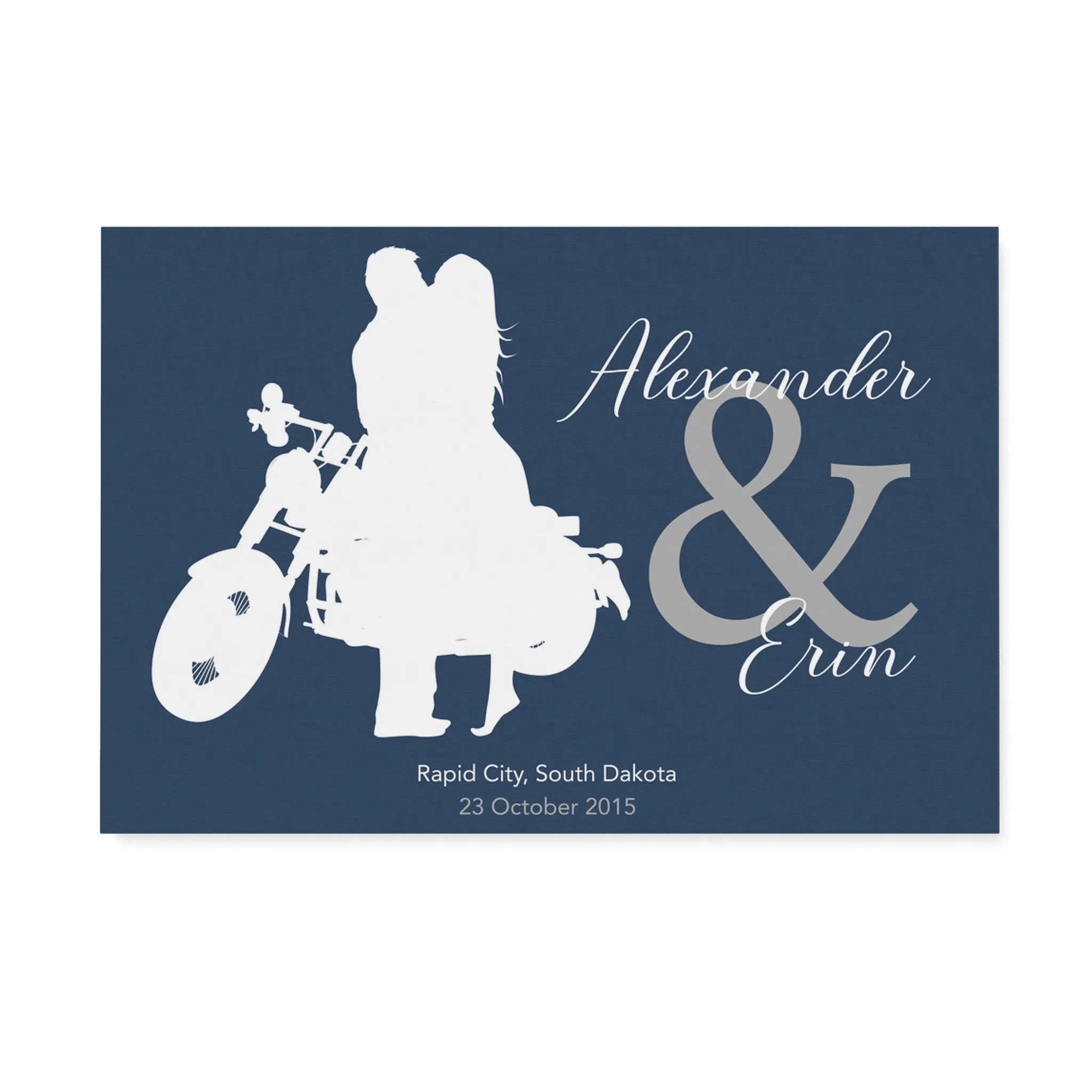 Happy Biker Couple - Matte Canvas Wall Art