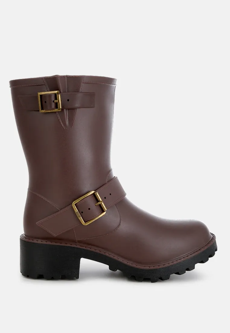 Harness Detail Calf Boots By Ruw
