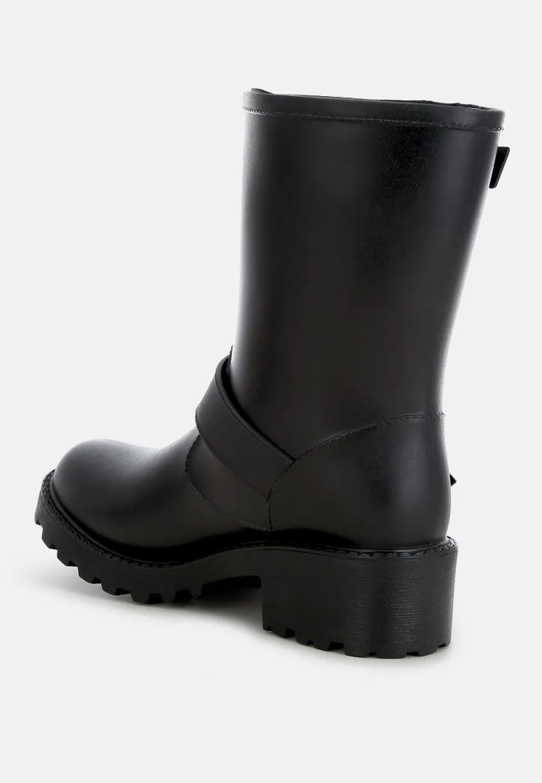 Harness Detail Calf Boots By Ruw