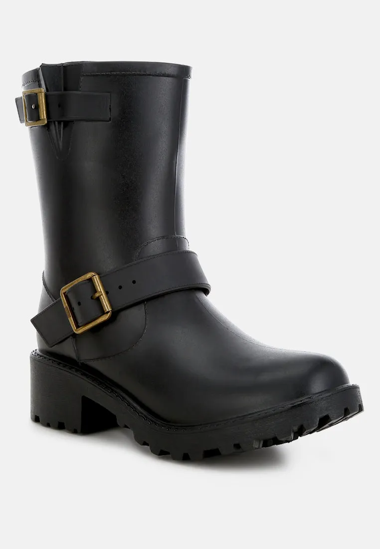 Harness Detail Calf Boots By Ruw