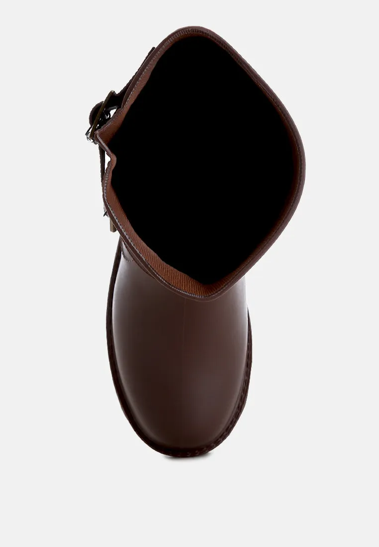 Harness Detail Calf Boots By Ruw