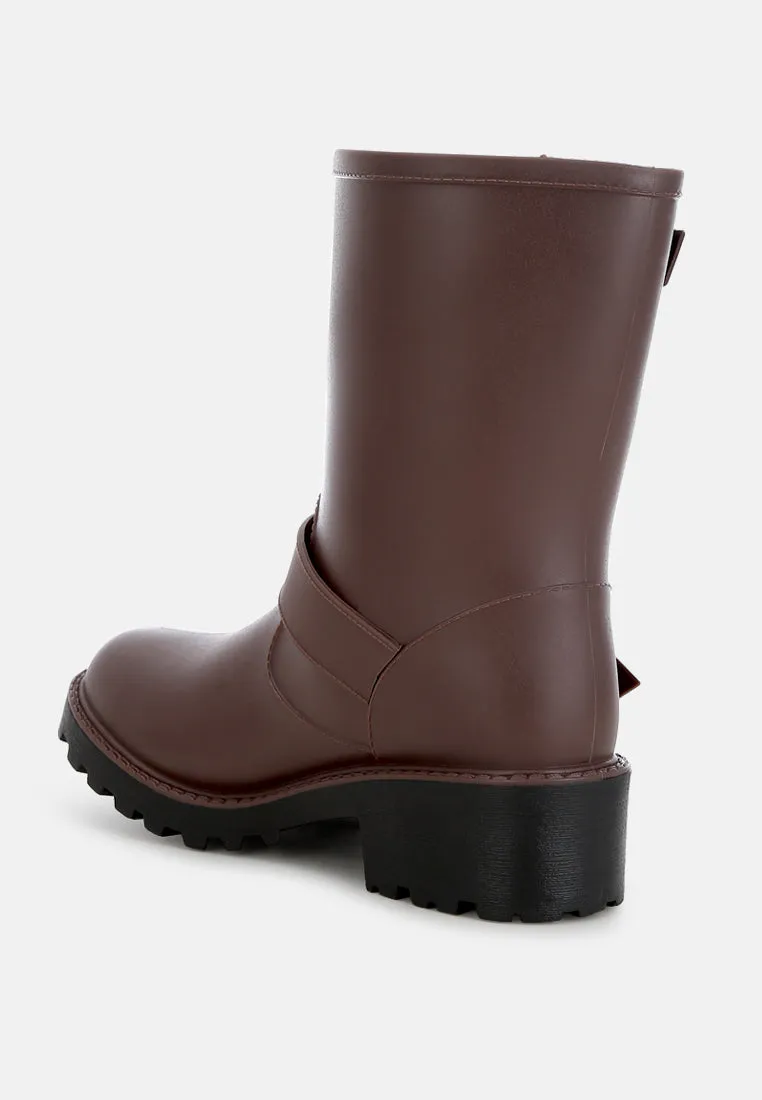 Harness Detail Calf Boots By Ruw