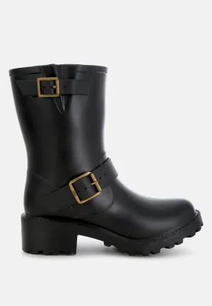 Harness Detail Calf Boots By Ruw