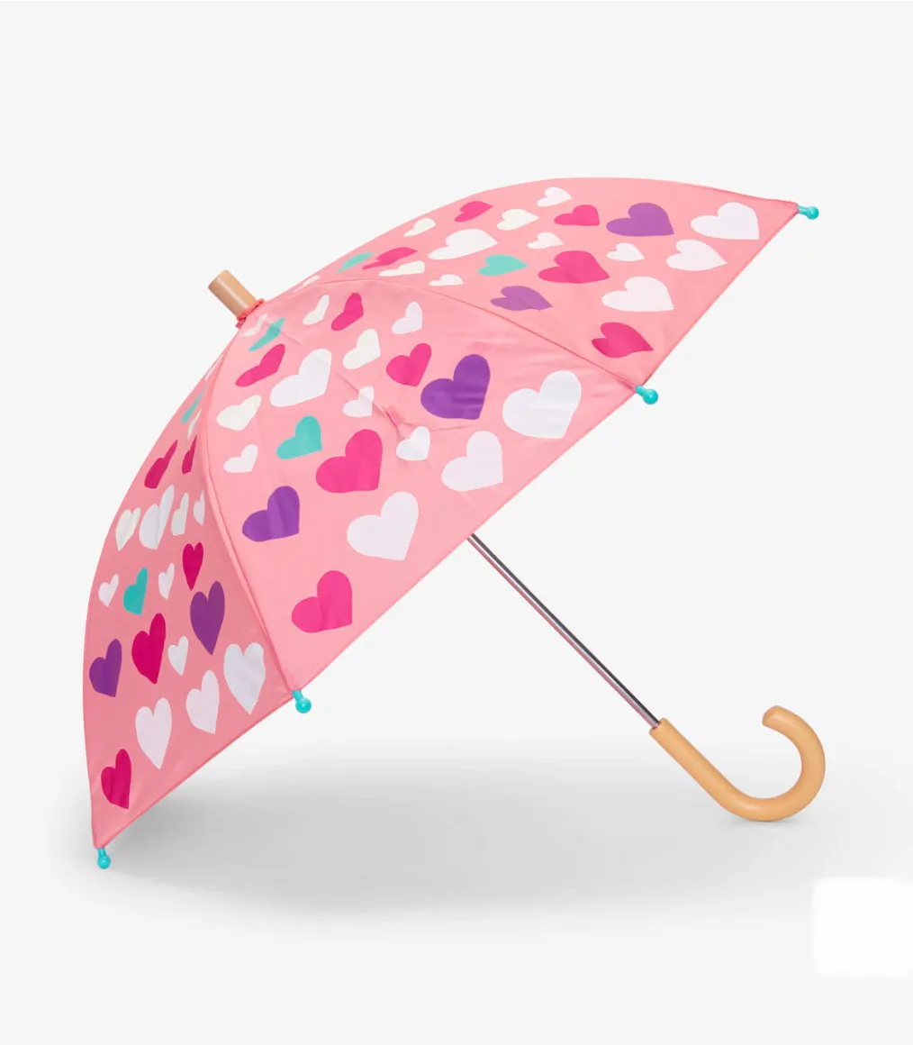 Hatley Colourful Hearts Colour Changing Umbrella