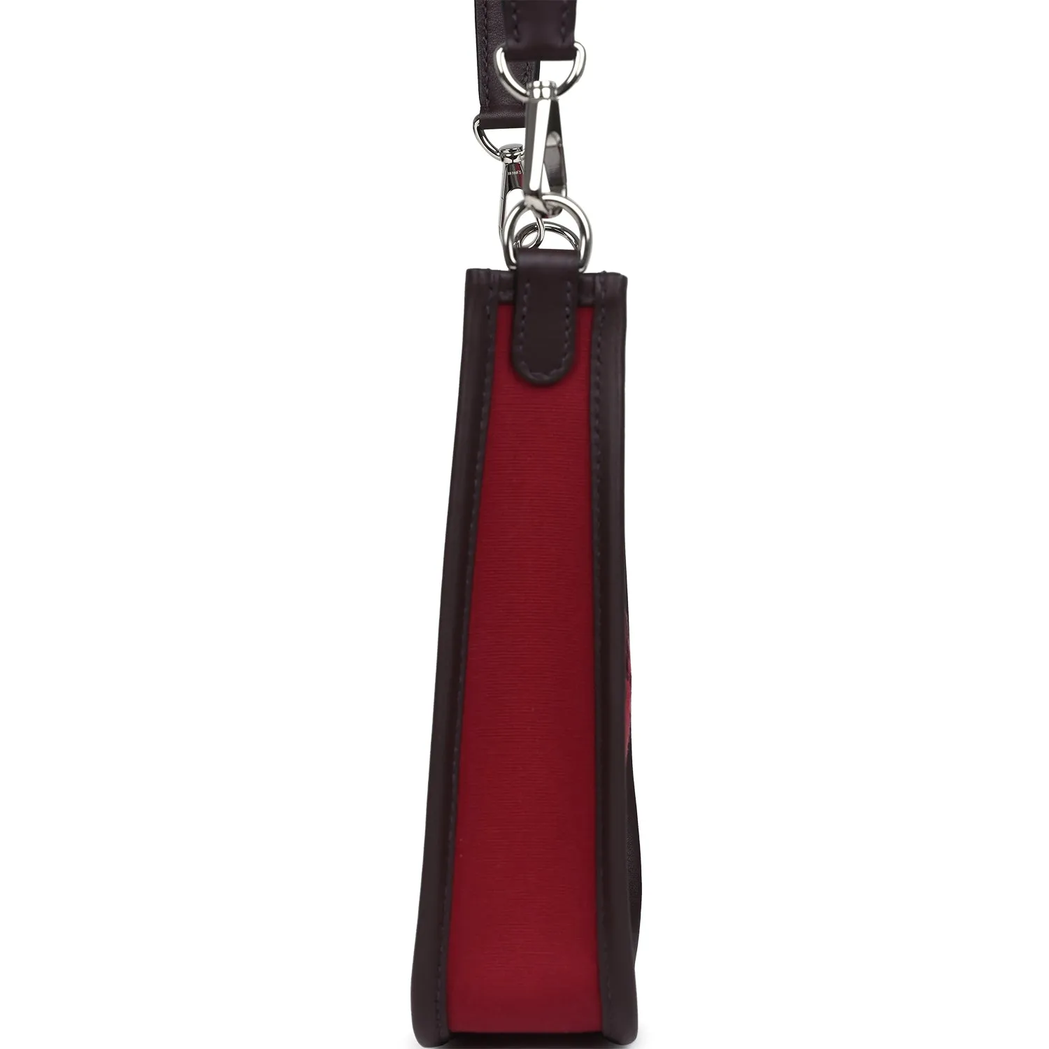 Hermes Neo Evelyne TPM Rubis Officier Canvas and Rouge Sellier Swift Palladium Hardware