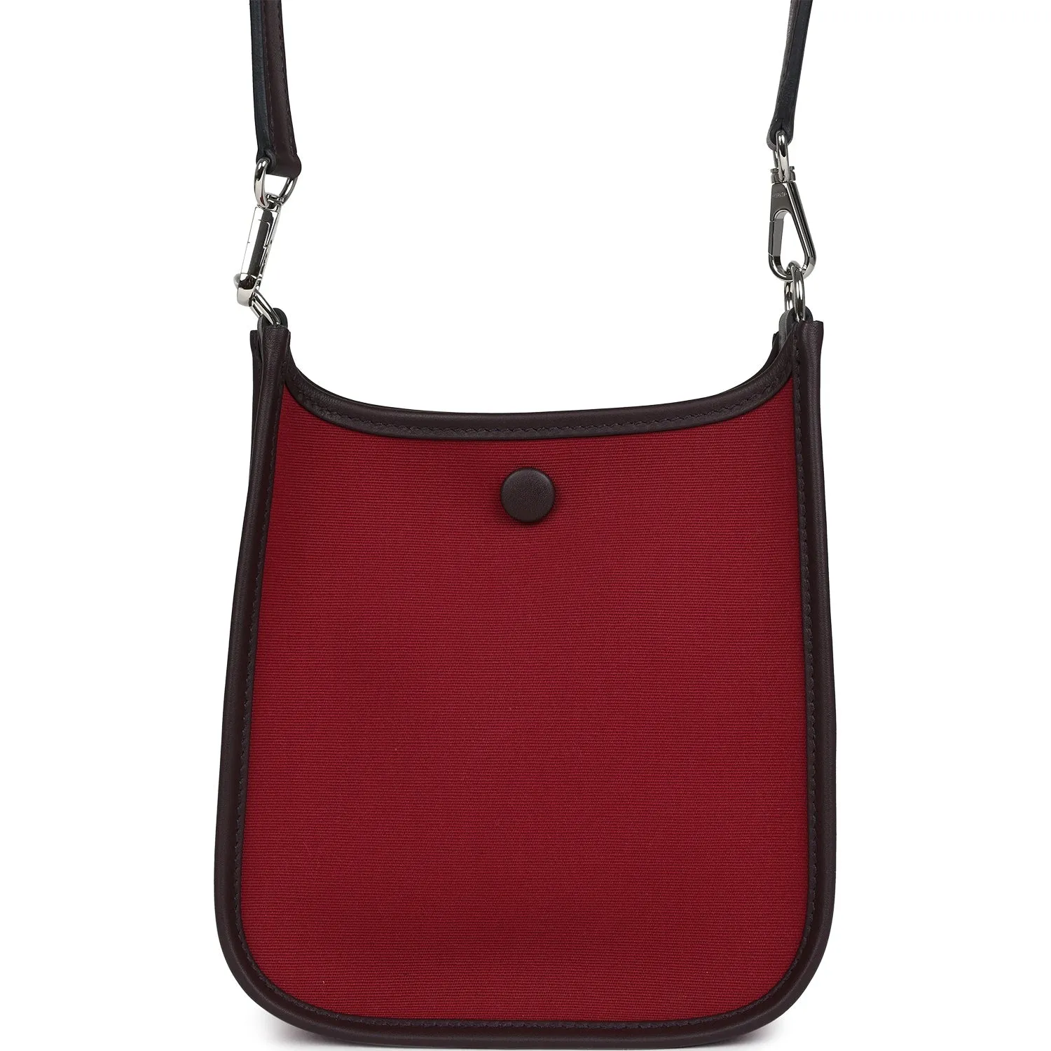 Hermes Neo Evelyne TPM Rubis Officier Canvas and Rouge Sellier Swift Palladium Hardware