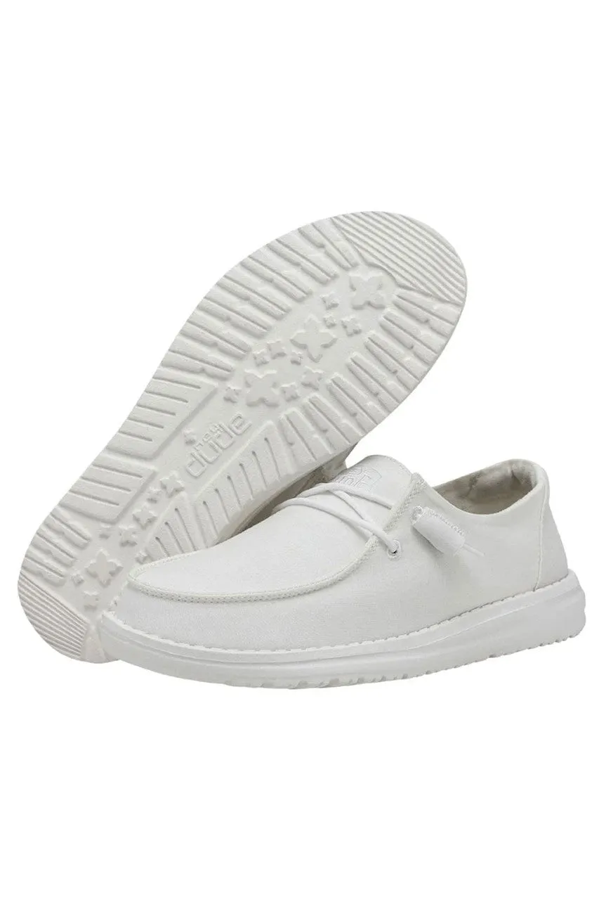 Hey Dude Women's Wendy Slub Canvas White Shoes