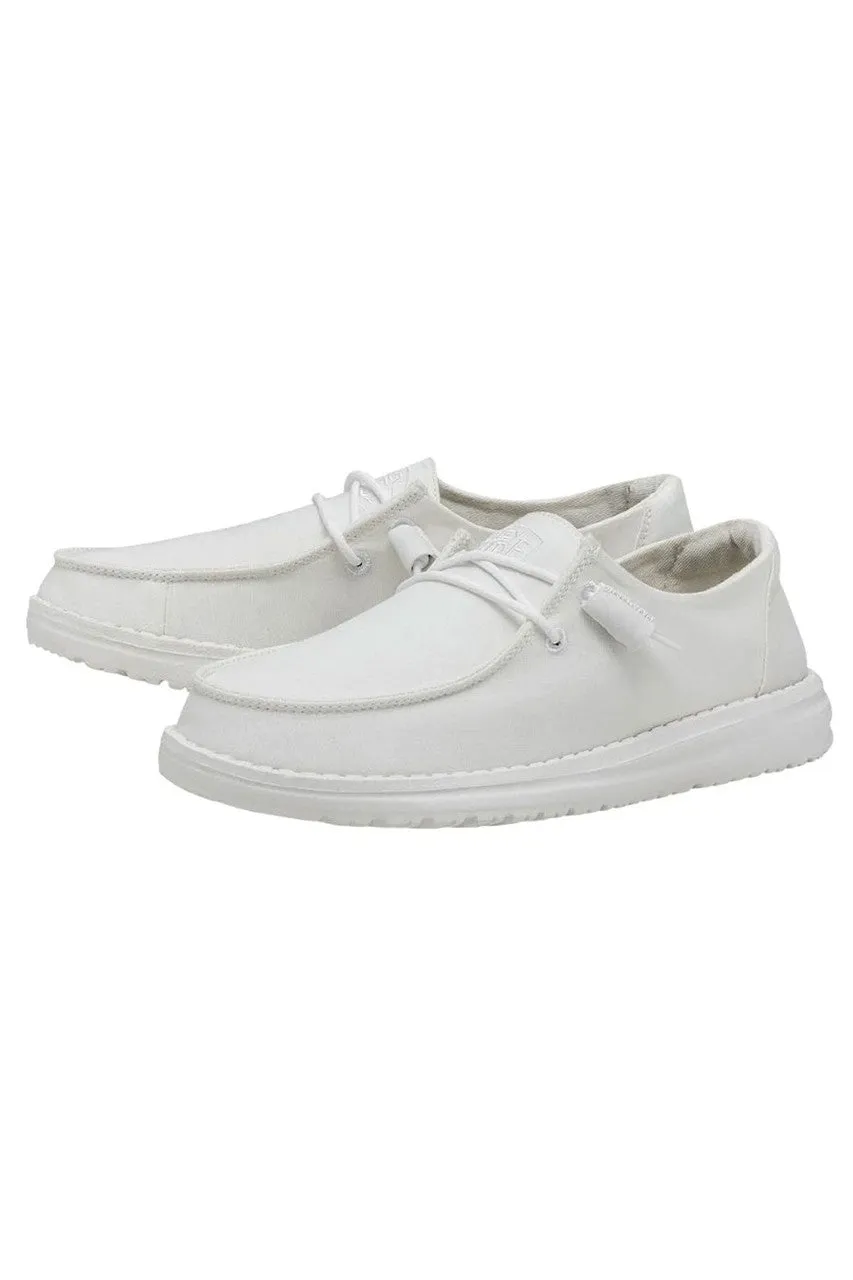 Hey Dude Women's Wendy Slub Canvas White Shoes