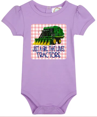 Just A Girl That Loves Tractors Bodysuit -Cotton Picker