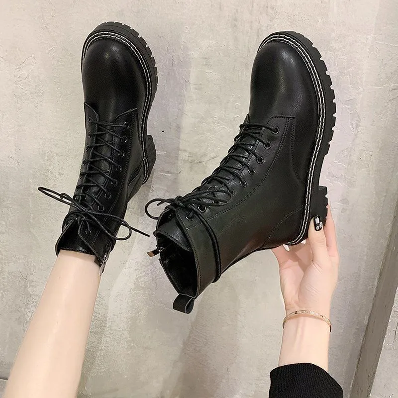 Kathryn – Vegan Leather Women's Snow Boots with Wool and Non-Slip Sole