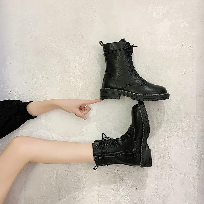 Kathryn – Vegan Leather Women's Snow Boots with Wool and Non-Slip Sole