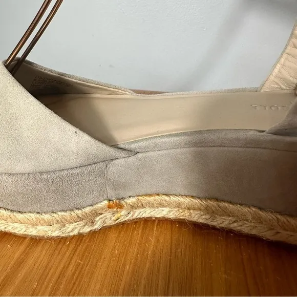 Kenneth Cole Lorelei Platform Ankle Strap Espadrille Wedge, Size 8.5, Light Gray