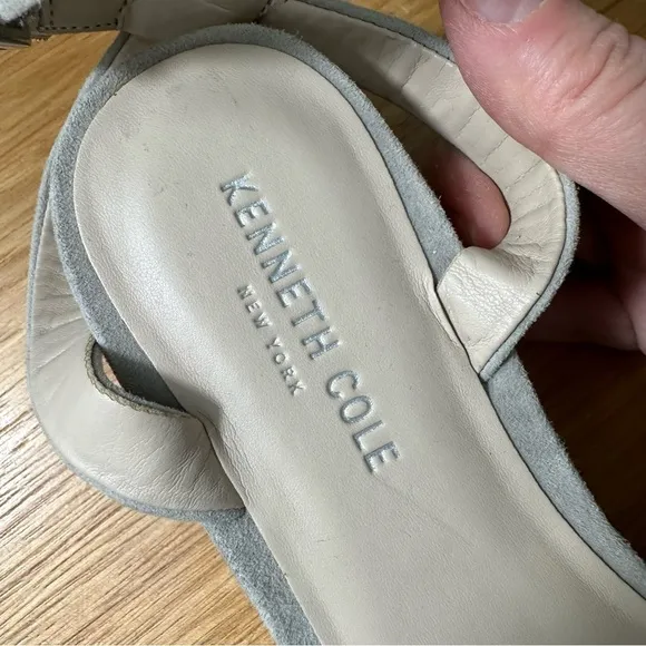 Kenneth Cole Lorelei Platform Ankle Strap Espadrille Wedge, Size 8.5, Light Gray