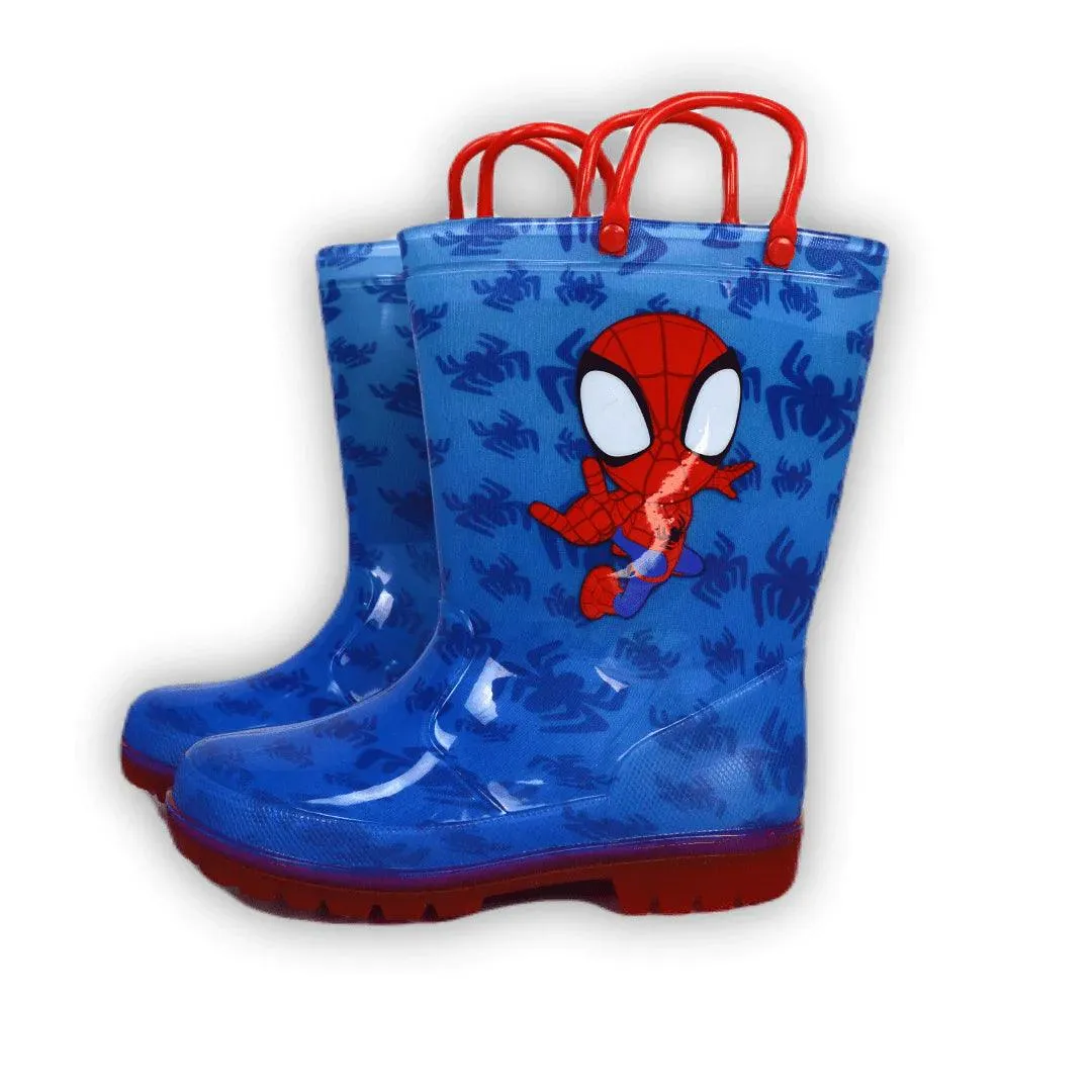 Kids Shoes Spiderman Toddler Boys Light-up Rain Boots
