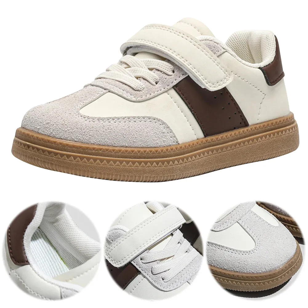 Kids Walking Shoes Barefoot Sneakers Non-Slip Athletic Training Shoes Hook and Loop Lightweight Running Shoes for Outdoor Sports